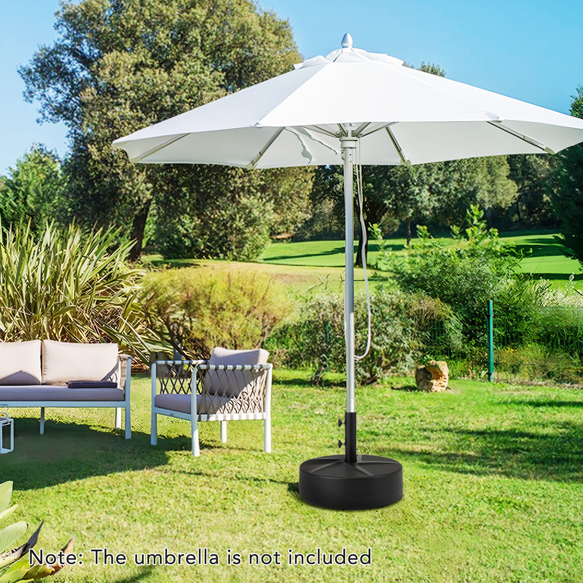 Patio Umbrella Base 88LBS Capacity Water and Sand Fillable Market