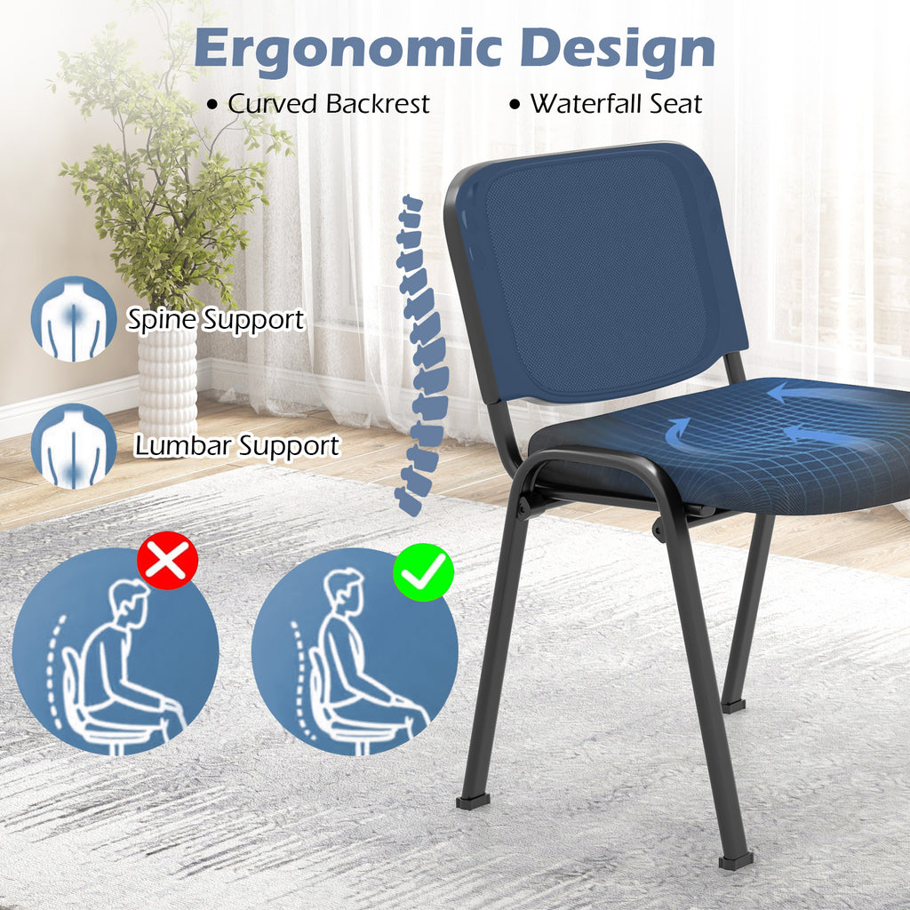 Set of 5 Stackable Conference Chairs - Mesh Back