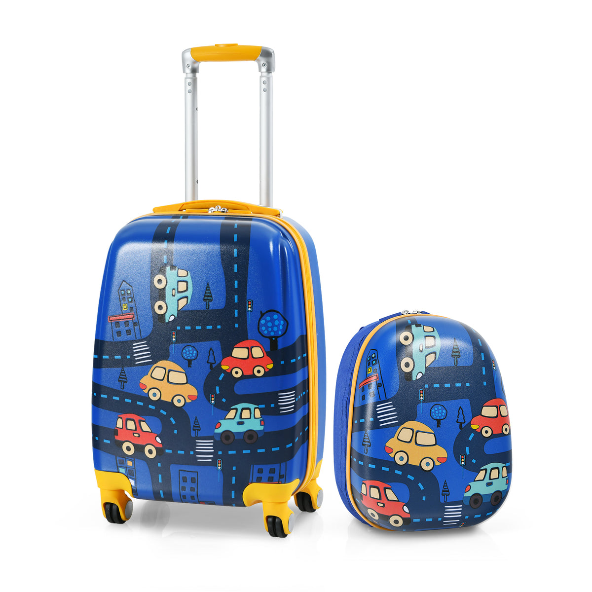 Kids Travel Luggage Set with Backpack and Suitcase - Mermaid Pattern, 12/18 Inch