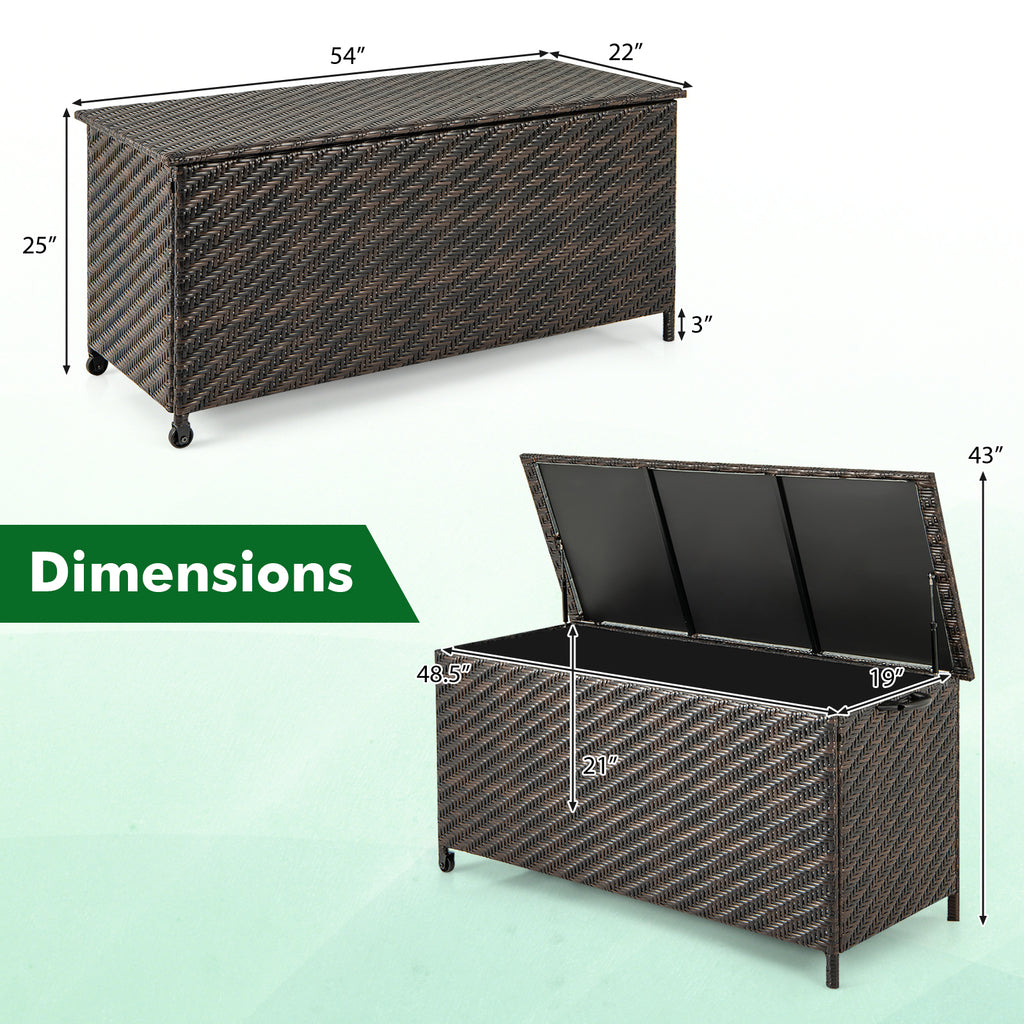 85 Gallon Outdoor Storage Box with Removable Liner - Brown
