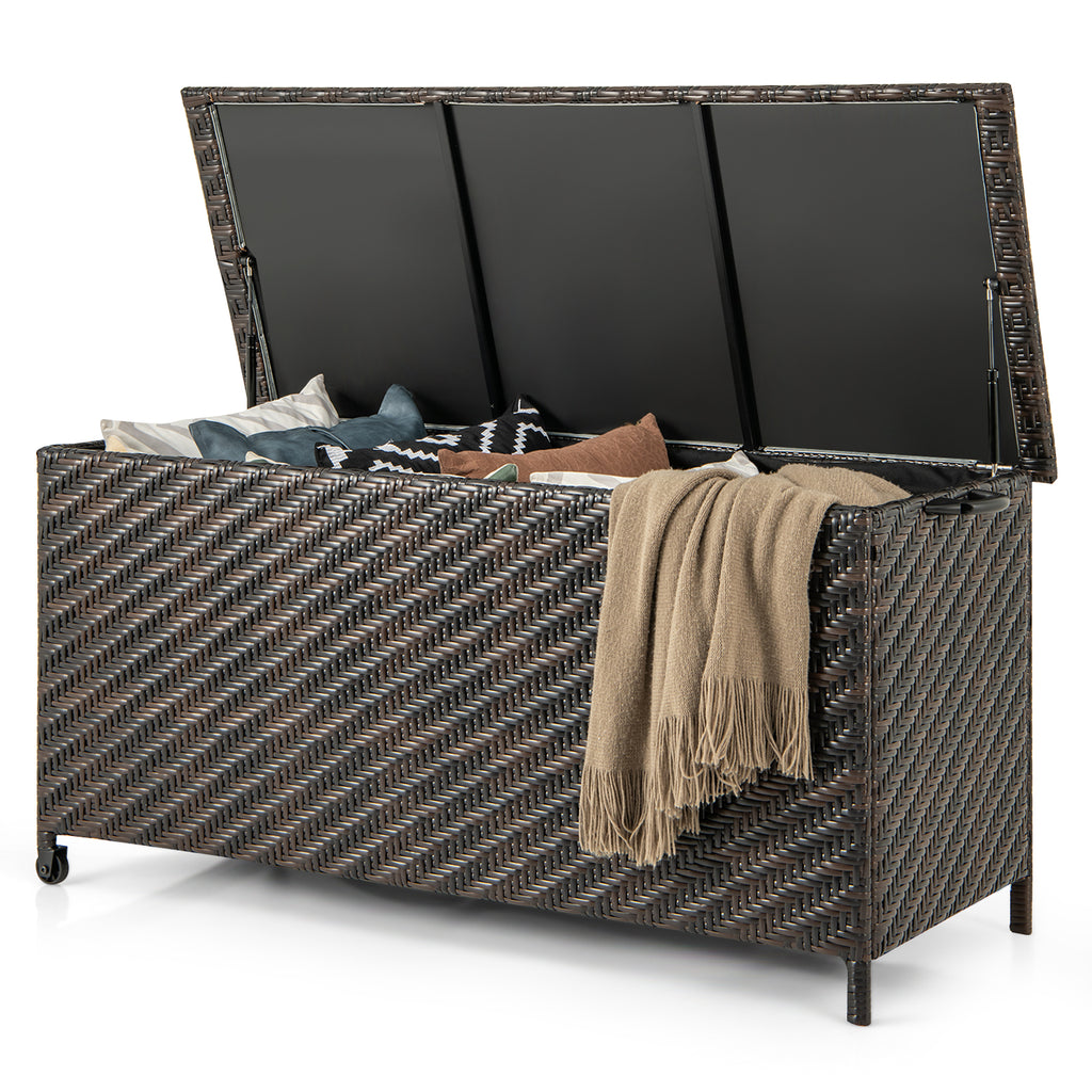 85 Gallon Outdoor Storage Box with Removable Liner - Brown