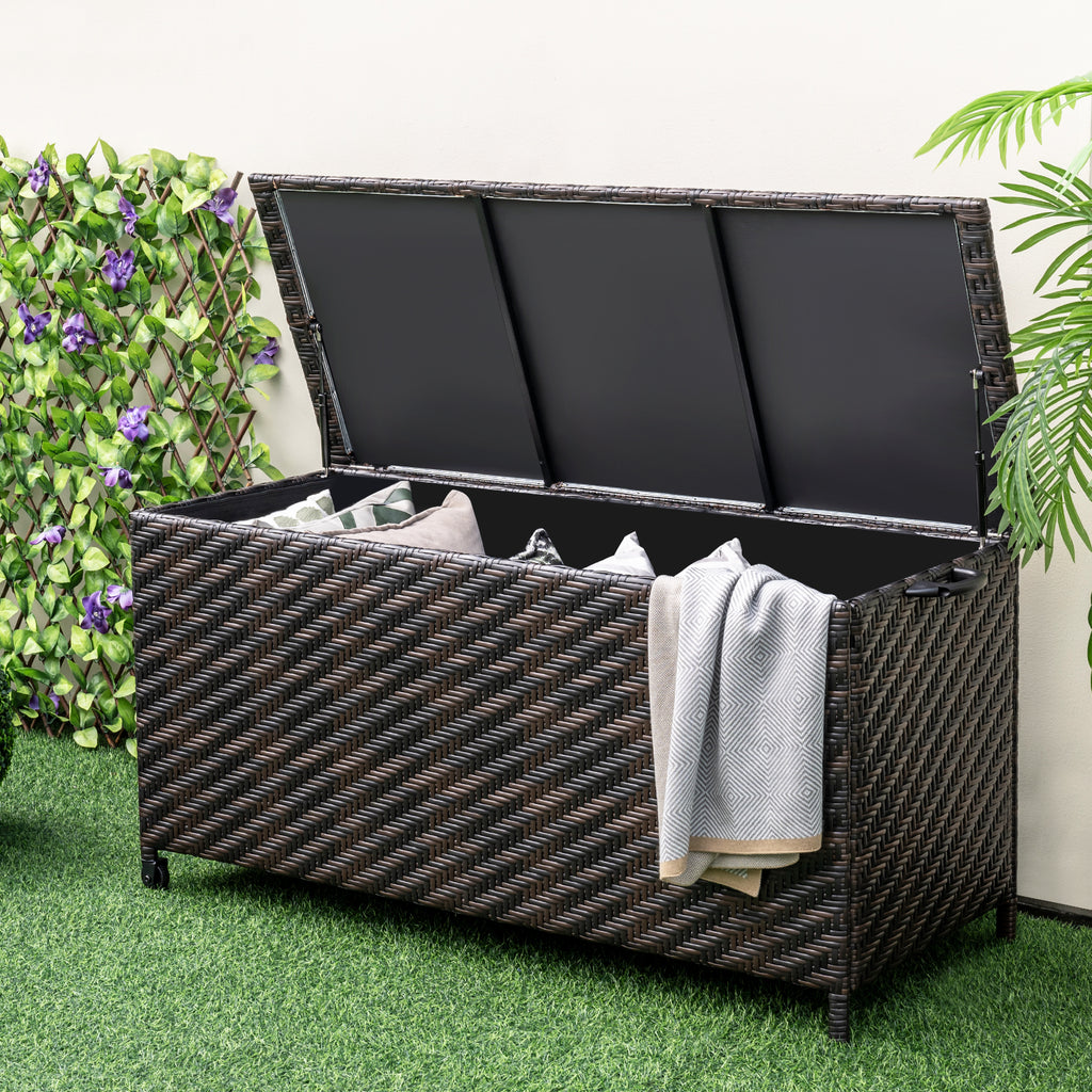 85 Gallon Outdoor Storage Box with Removable Liner - Brown