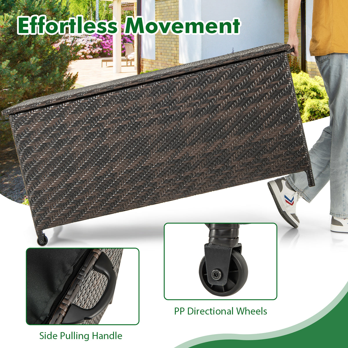 85 Gallon Outdoor Storage Box with Removable Liner - Brown