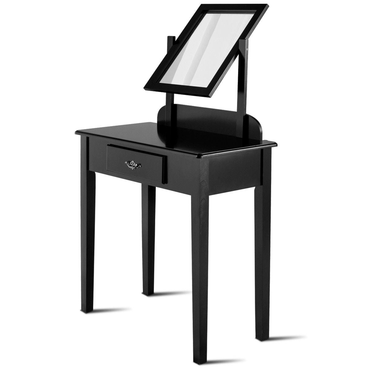 Vanity Dressing Table with Stool & Large Mirror
