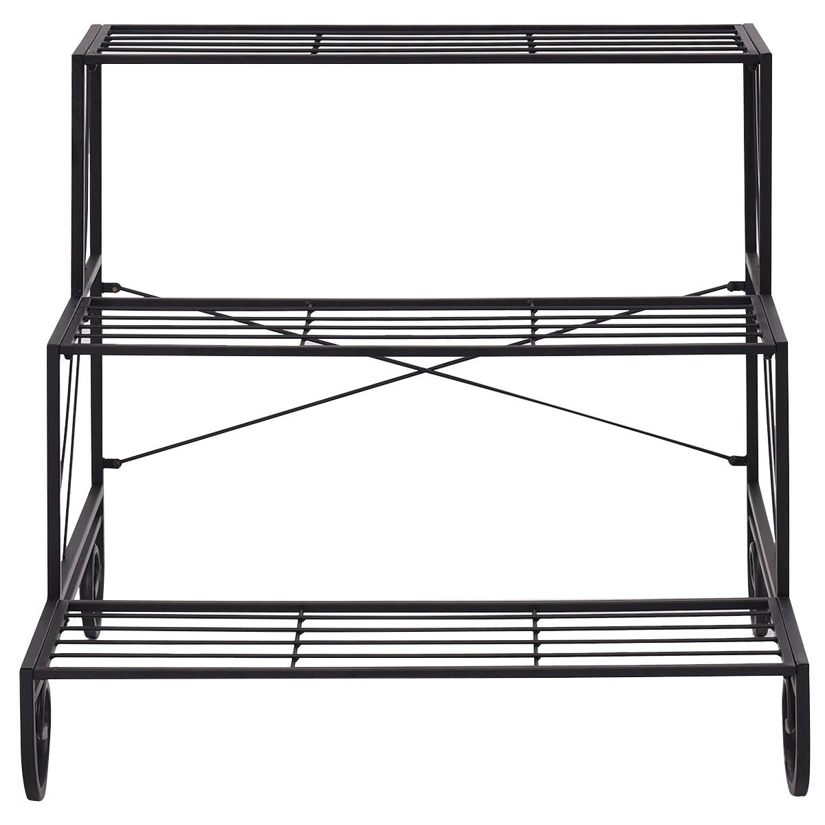 3 Tier Outdoor Metal Garden Planter Holder Shelf