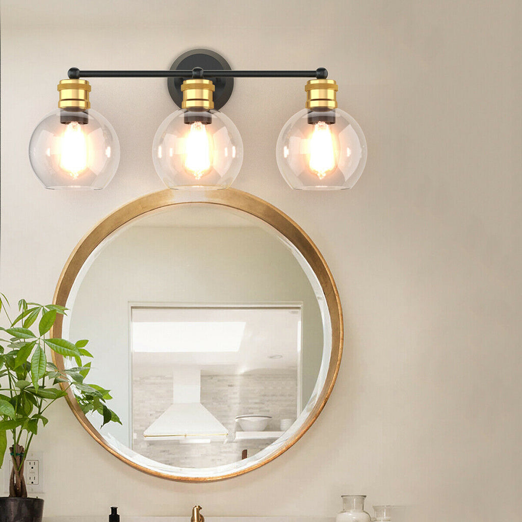 Modern 3-Light Bubble Glass Vanity Wall Light Fixture for Bathroom & Kitchen