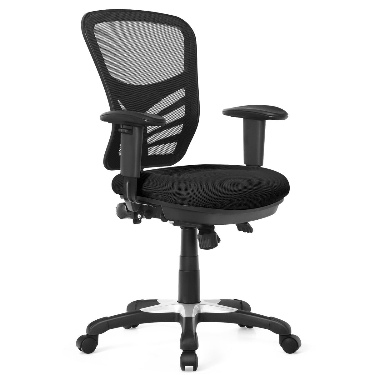 Ergonomic Office Chair with Lumbar Support & Flip-up Arms - Pink