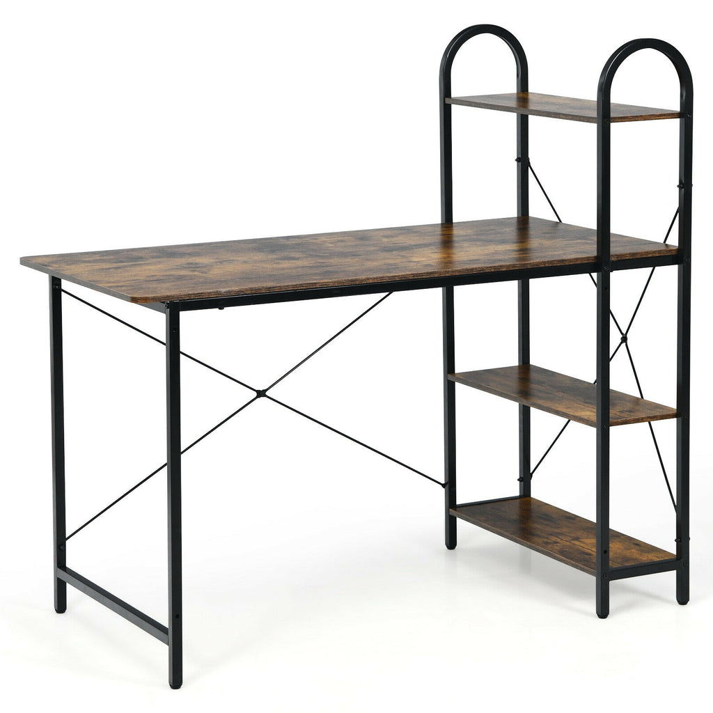 48-Inch Reversible Computer Desk with Storage Shelves