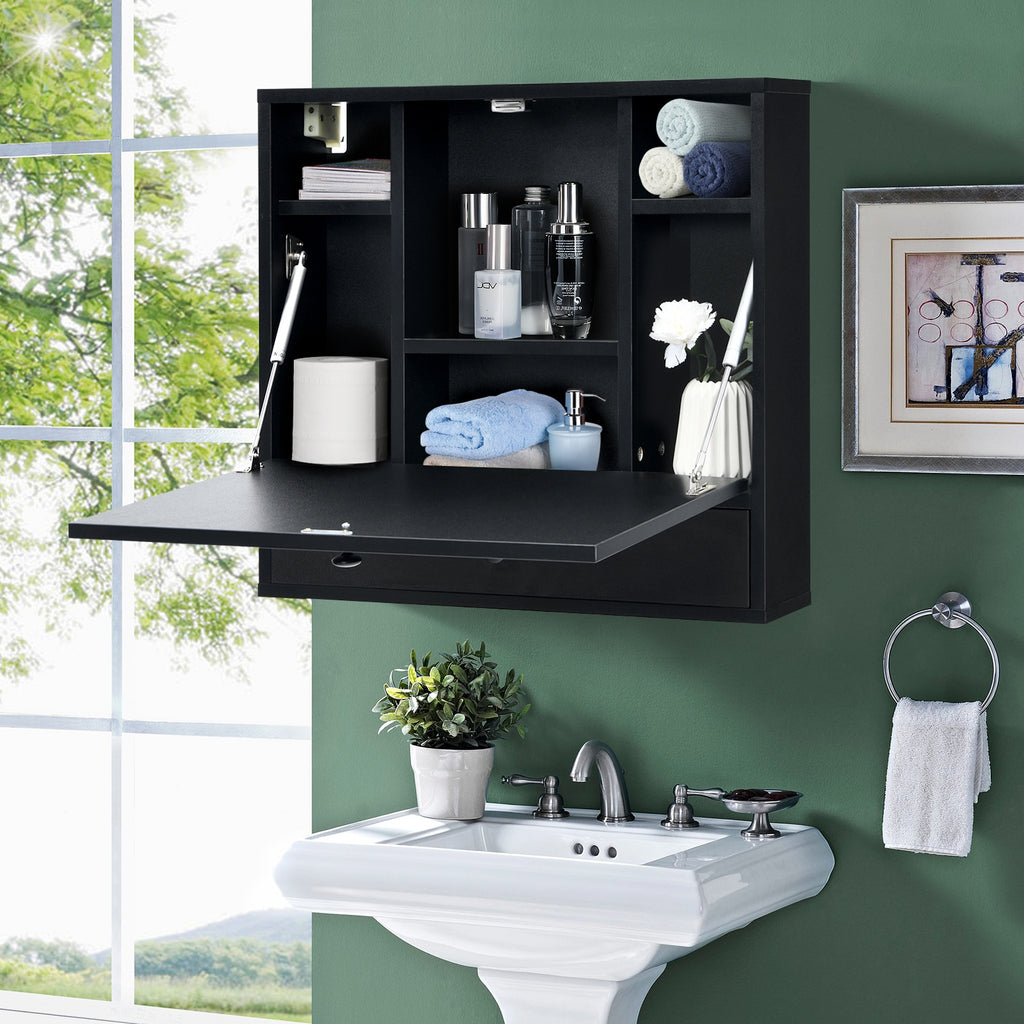 Wall-Mount Floating Desk Foldable Workstation - White