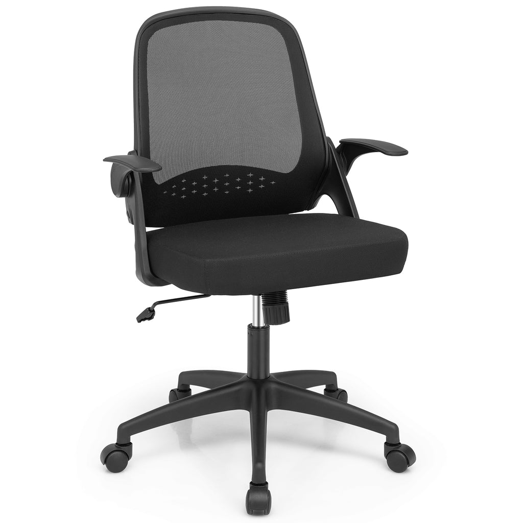 Adjustable Mesh Office Chair with Flip-up Armrest - Black