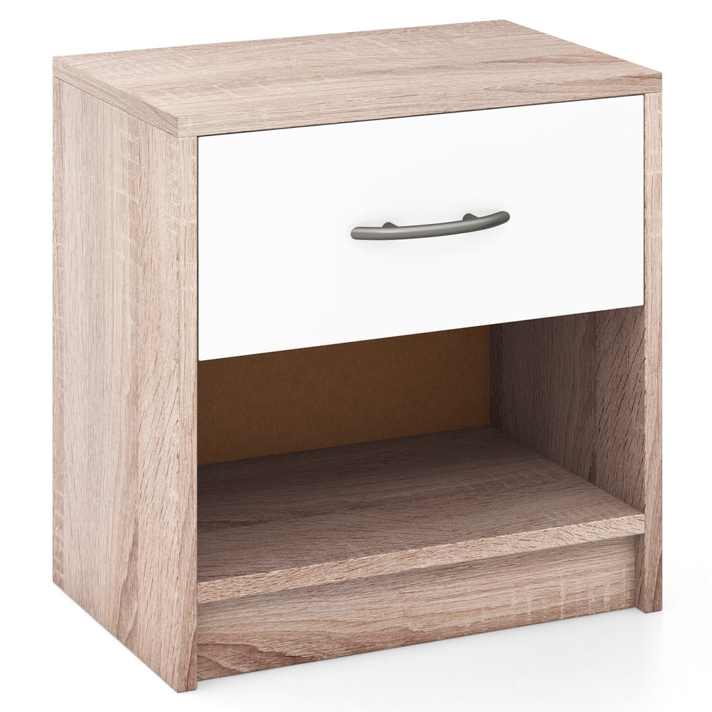 3-Tier Farmhouse Nightstand with Open Shelf