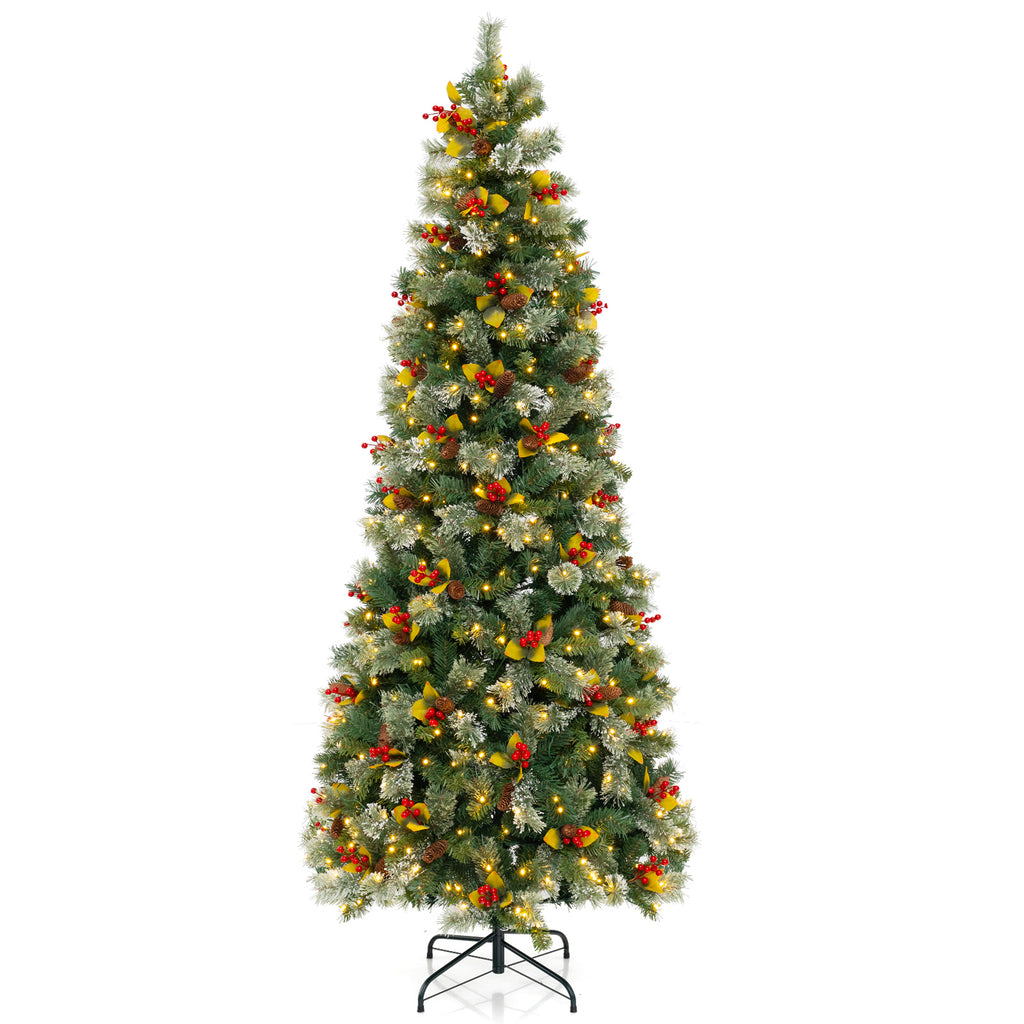 7.5 ft Pre-Lit Artificial Christmas Tree with Realistic PVC & Pine Needles