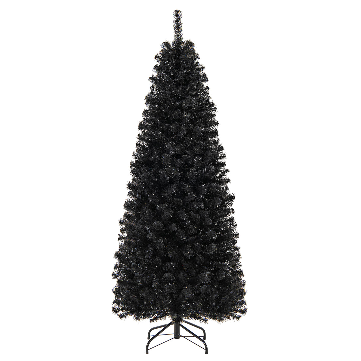 6ft Hinged Halloween Tree with PVC Branch Tips & Warm White LED Lights - White Lights