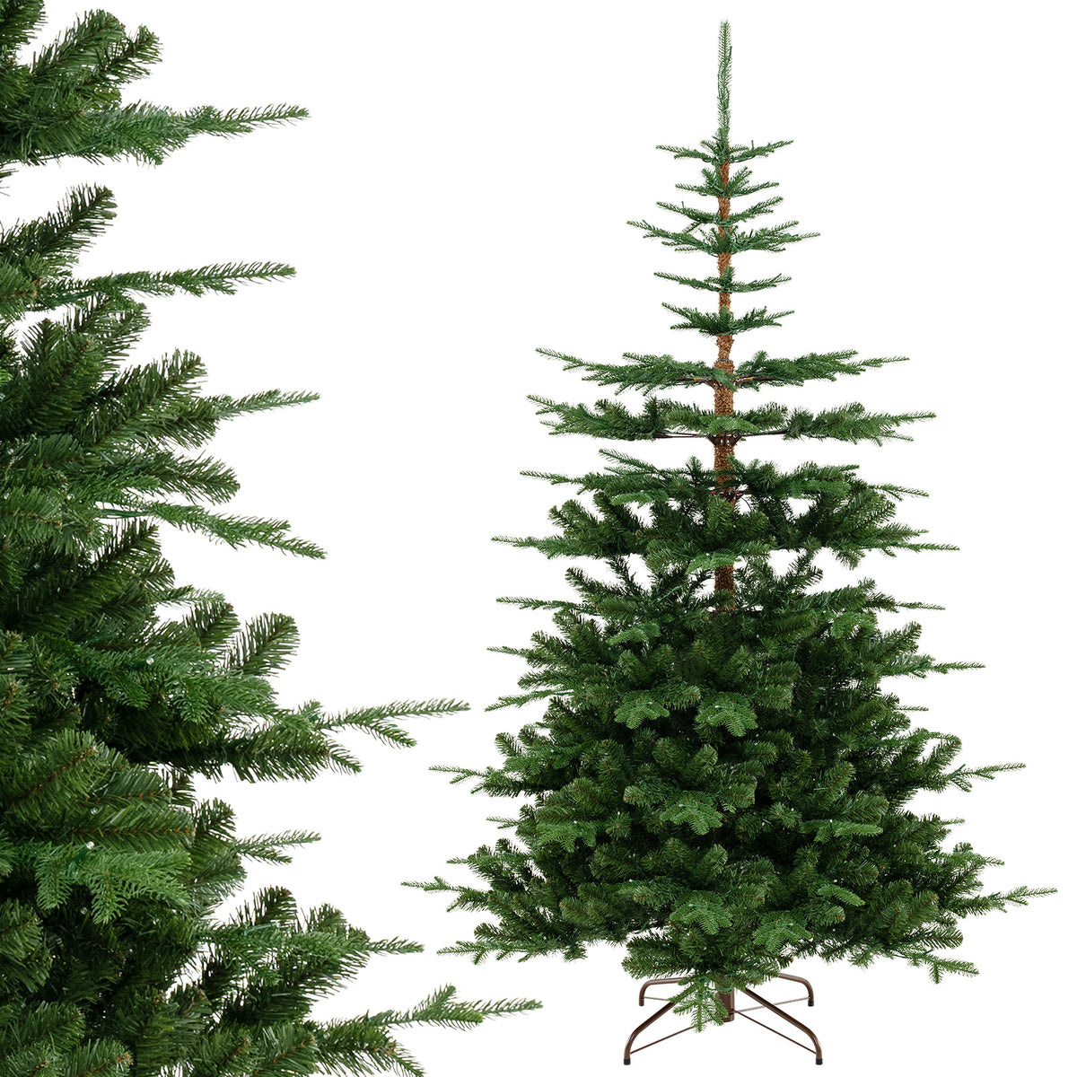 7Ft Hinged Artificial Christmas Tree with 1303 Tips & Warm White Lights