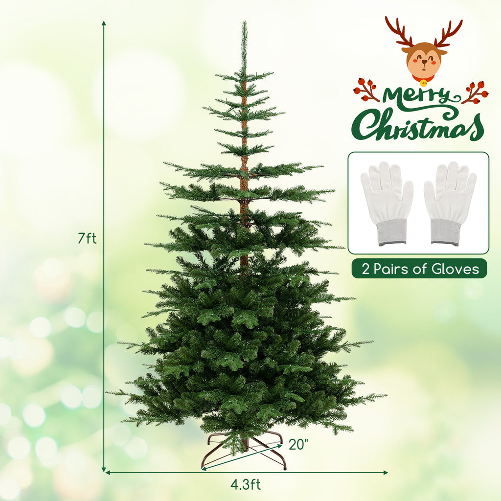 7Ft Hinged Artificial Christmas Tree with 1303 Tips & Warm White Lights