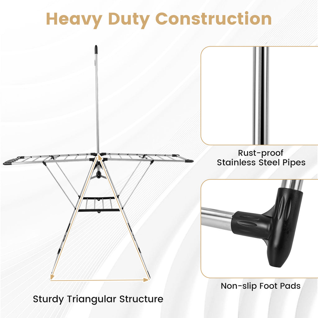 Clothes Drying Rack with 6-Level Adjustable Height