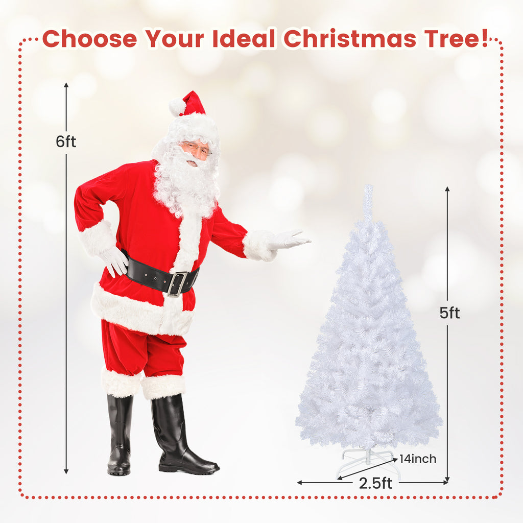 White Christmas Tree 5 Feet with Solid Metal Stand - Indoor Outdoor Decor