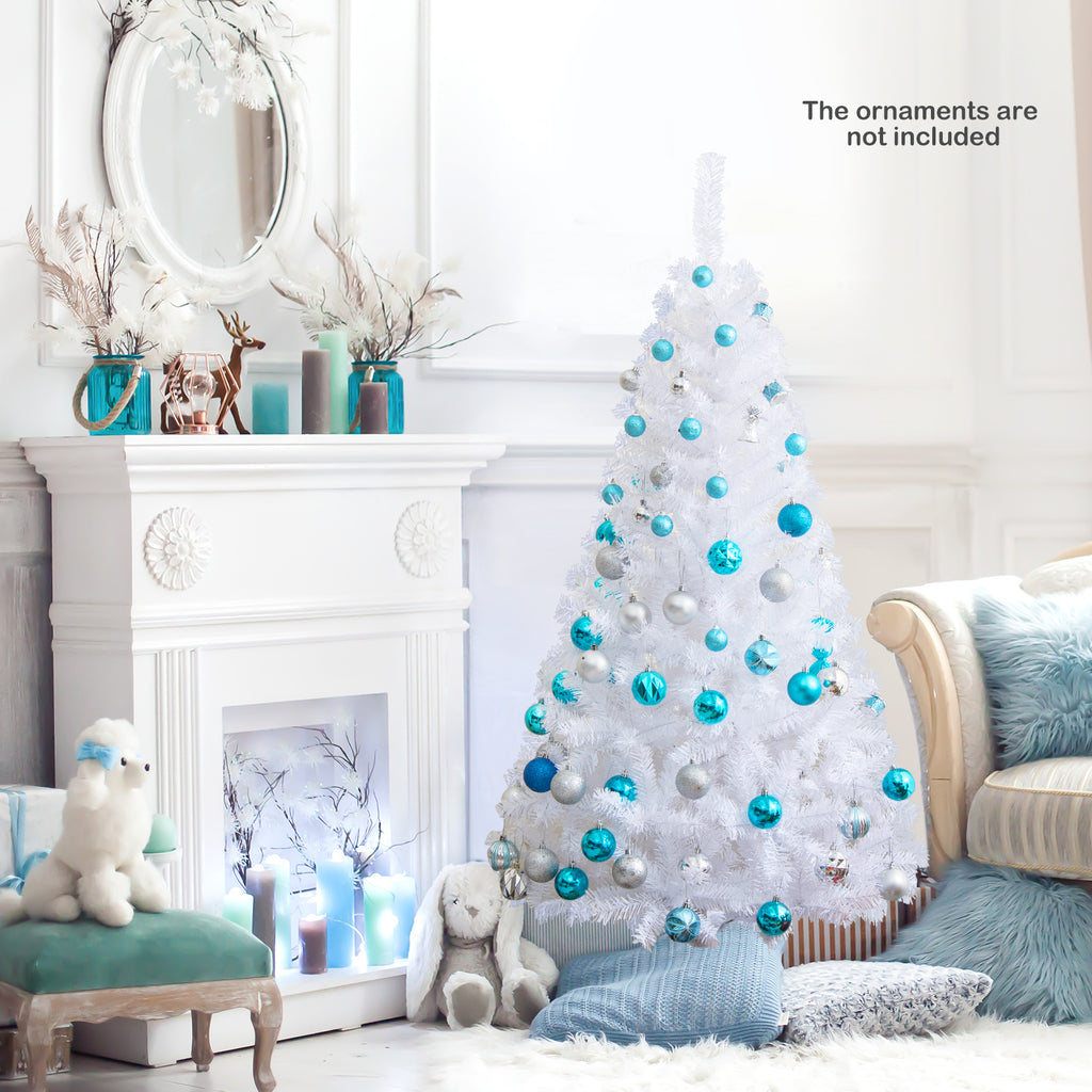 White Christmas Tree 5 Feet with Solid Metal Stand - Indoor Outdoor Decor