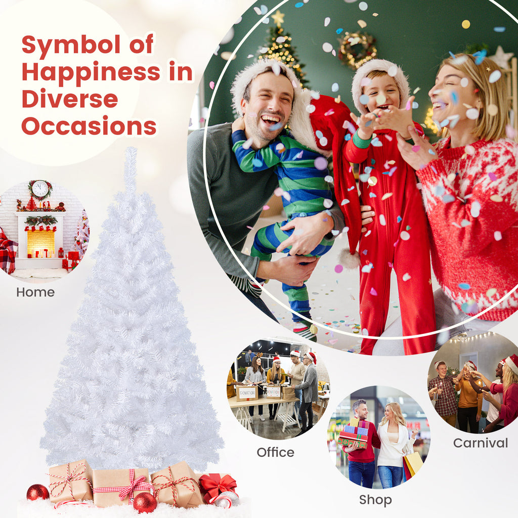 White Christmas Tree 5 Feet with Solid Metal Stand - Indoor Outdoor Decor