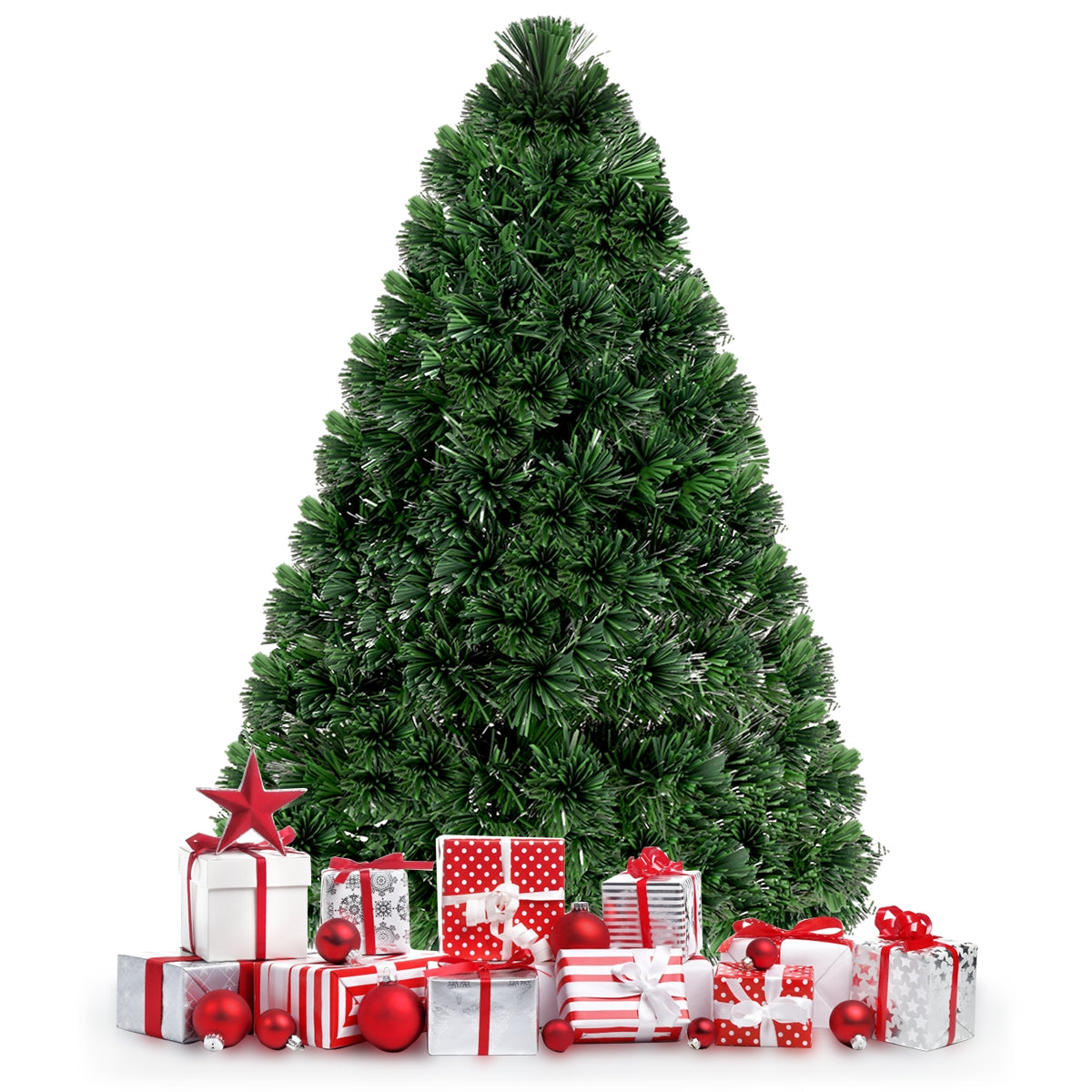 3 Ft Artificial Pre-Lit Fiber Optic Christmas Tree - Green Tips, No Assembly