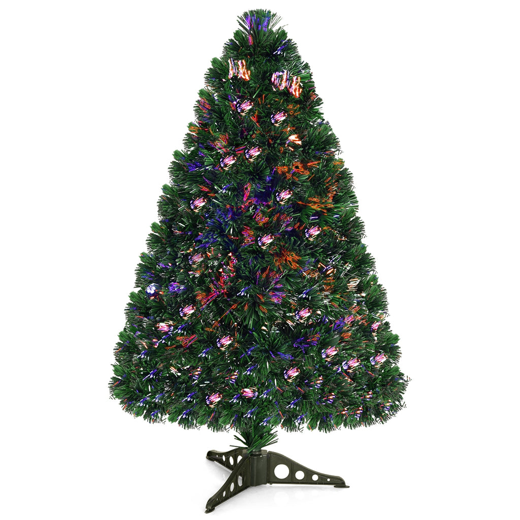 3 Ft Artificial Pre-Lit Fiber Optic Christmas Tree - Green Tips, No Assembly