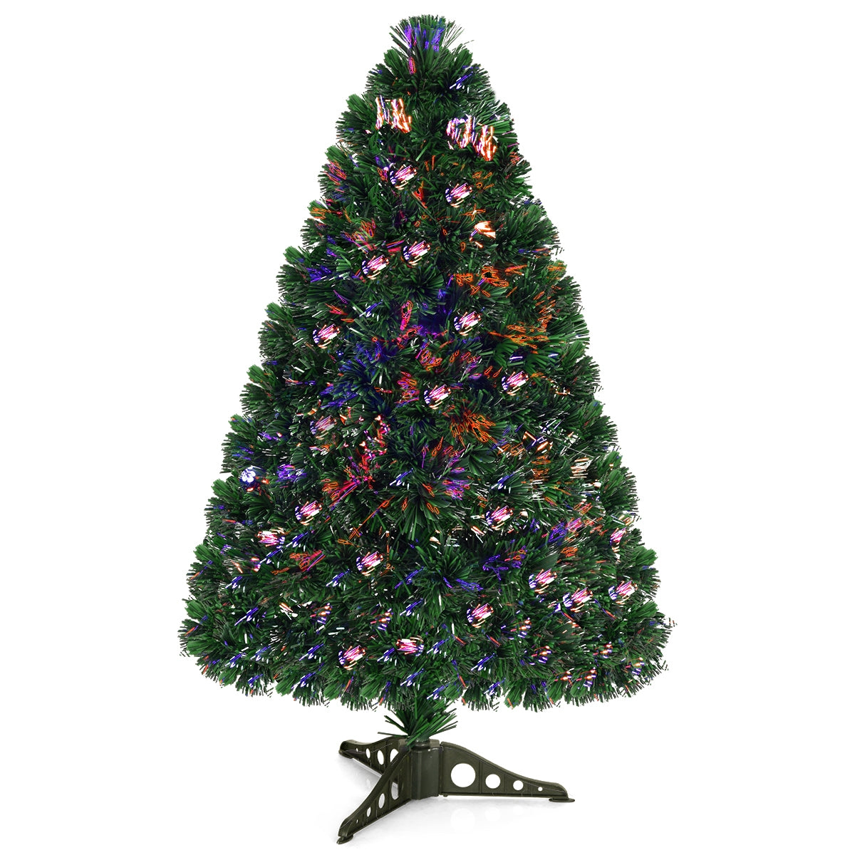 3 Ft Artificial Pre-Lit Fiber Optic Christmas Tree - Green Tips, No Assembly