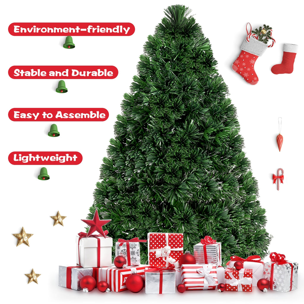 3 Ft Artificial Pre-Lit Fiber Optic Christmas Tree - Green Tips, No Assembly