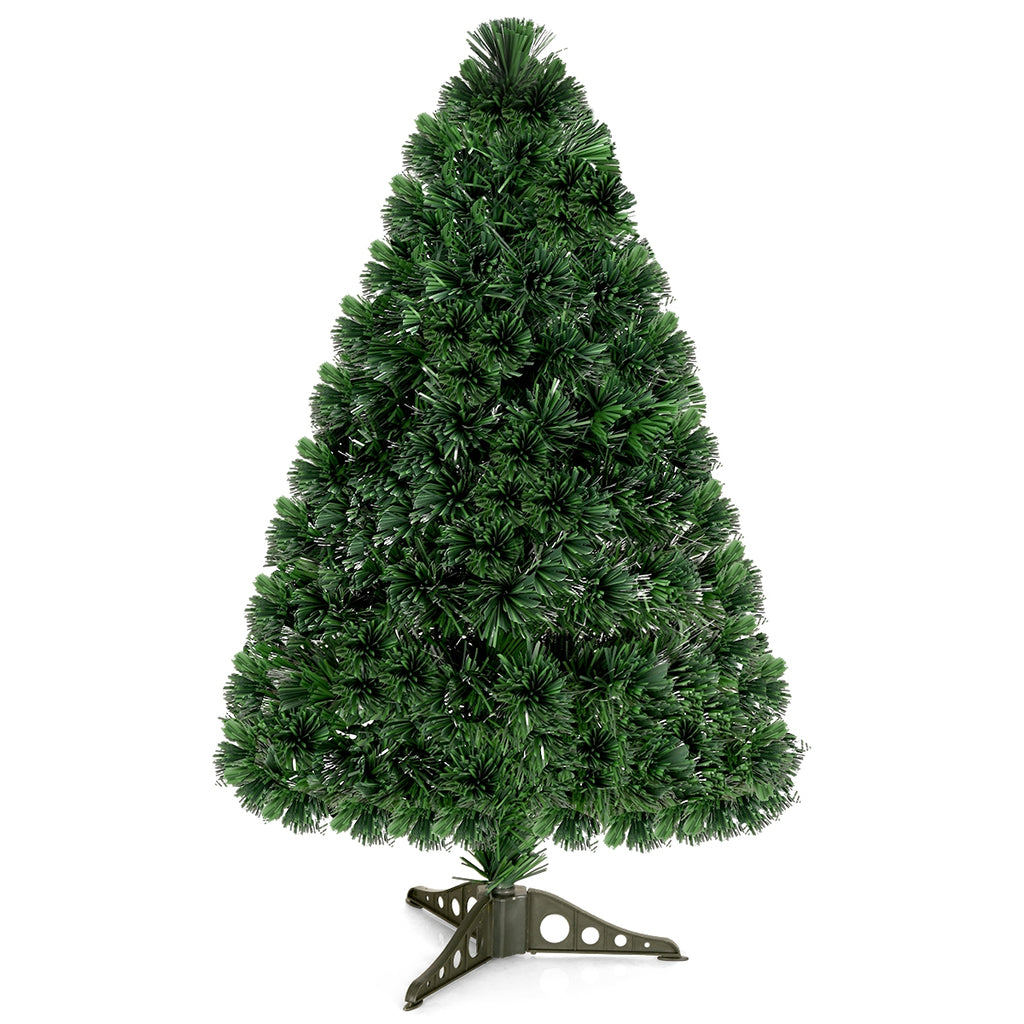 3 Ft Artificial Pre-Lit Fiber Optic Christmas Tree - Green Tips, No Assembly