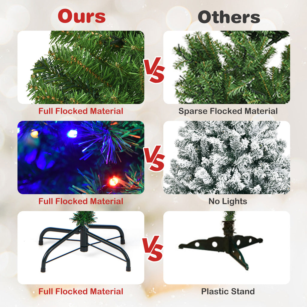 4 Ft Artificial Hinged Christmas Tree with LED Lights - Realistic PVC Needles