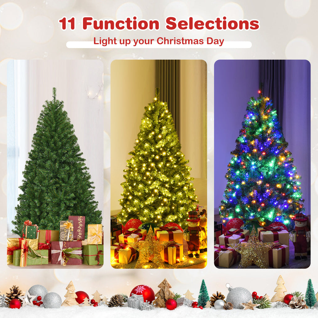 4 Ft Artificial Hinged Christmas Tree with LED Lights - Realistic PVC Needles