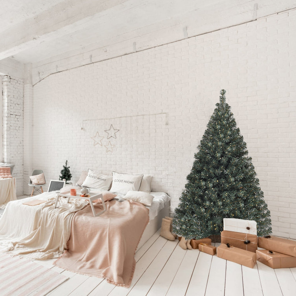 Pre-lit Artificial Christmas Tree 4.5 Feet PVC Hinged Holiday Tree