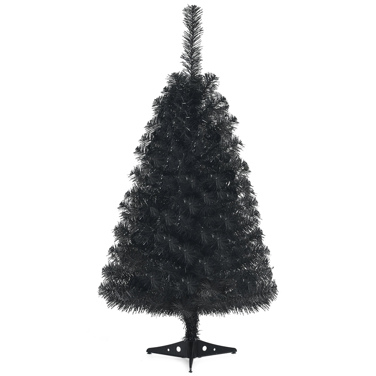 Black 36 Inch Unlit Artificial Christmas Mini Tree with Plastic Stand
