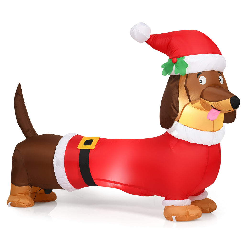 5 Feet Inflatable Christmas Dog with LED Lights - Indoor Outdoor Holiday Decoration