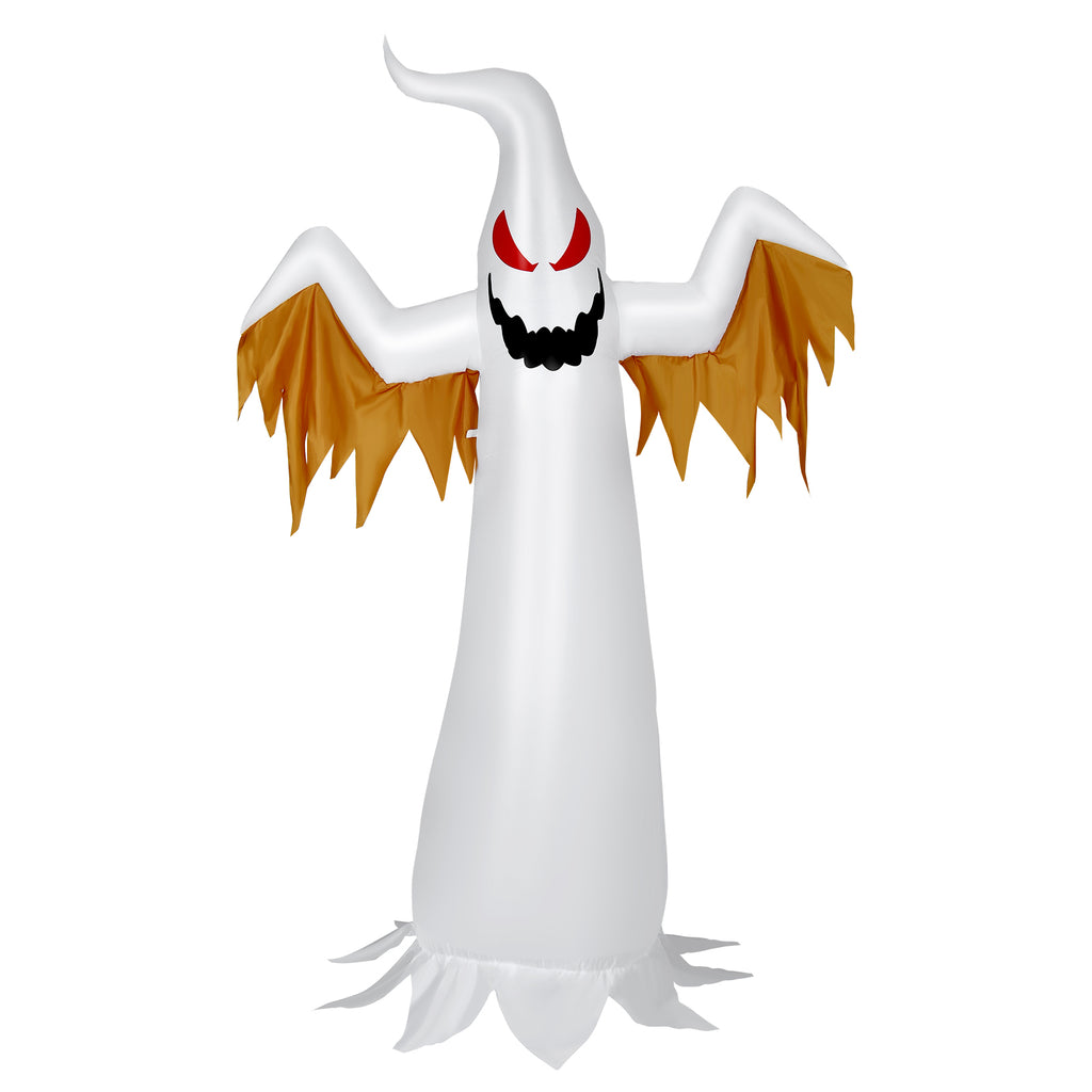 8ft Inflatable Ghost with Rotatable Flame LED Lights - Halloween Decor