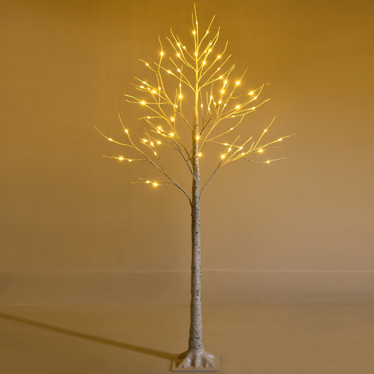 5 Feet Pre-lit Birch Tree with 72 LED Lights Indoor Christmas Decoration