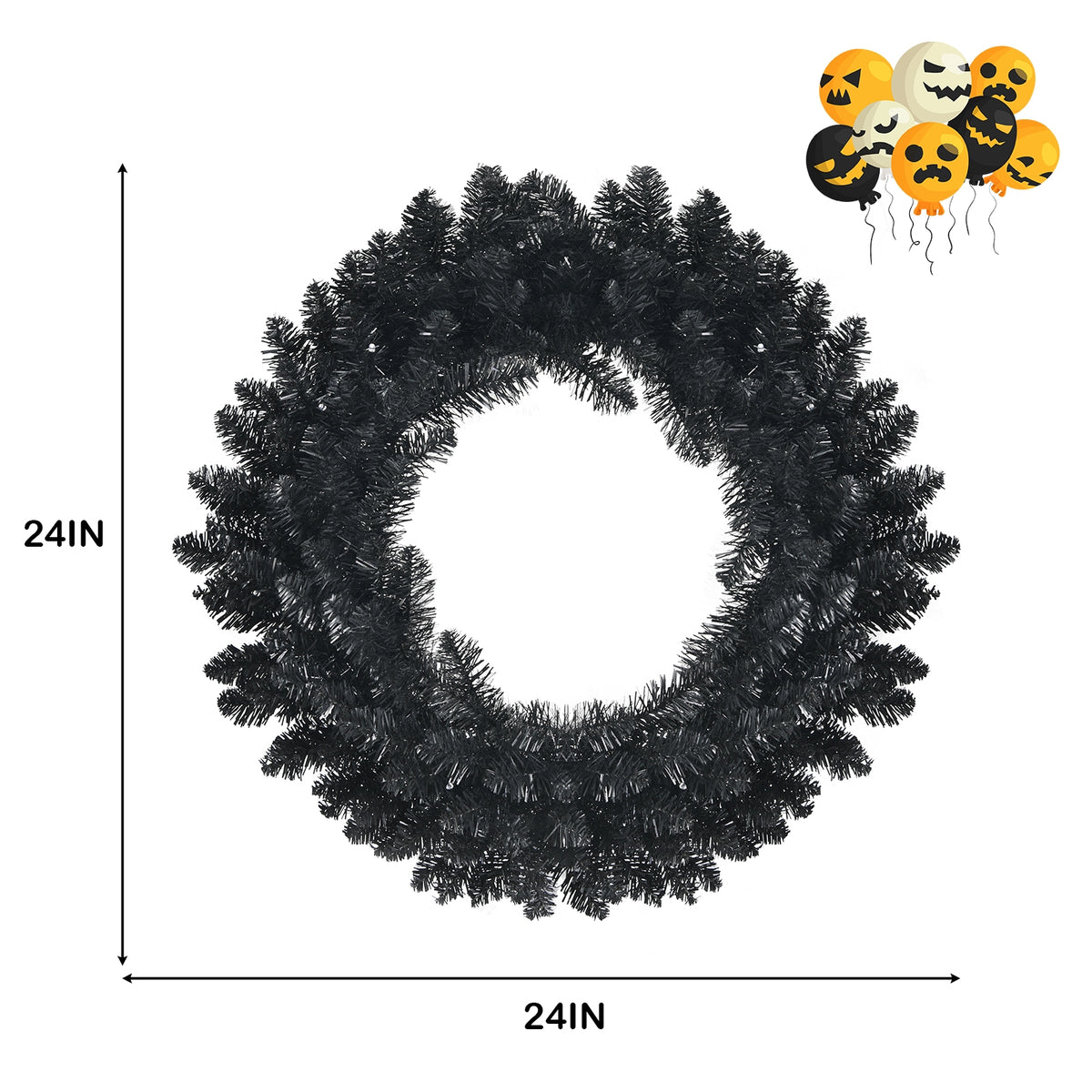 24 Inch Pre-lit Halloween Wreath with Purple LED Lights - Variation of THIS listing