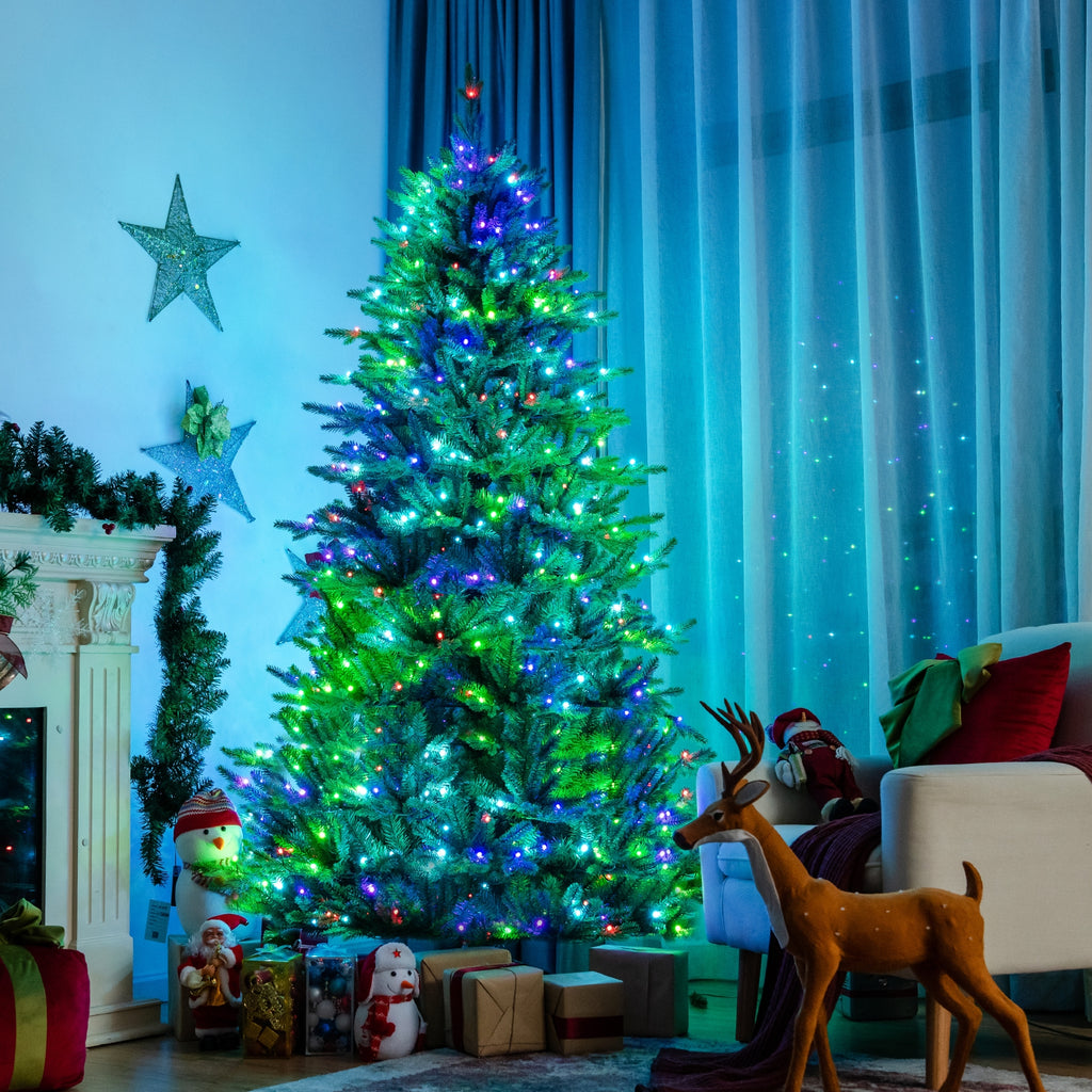 7 ft Pre-lit Artificial Christmas Tree with App-Controlled LED Lights