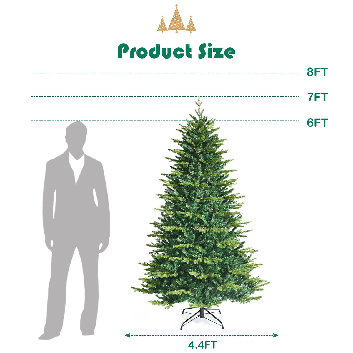 7 ft Pre-lit Artificial Christmas Tree with App-Controlled LED Lights
