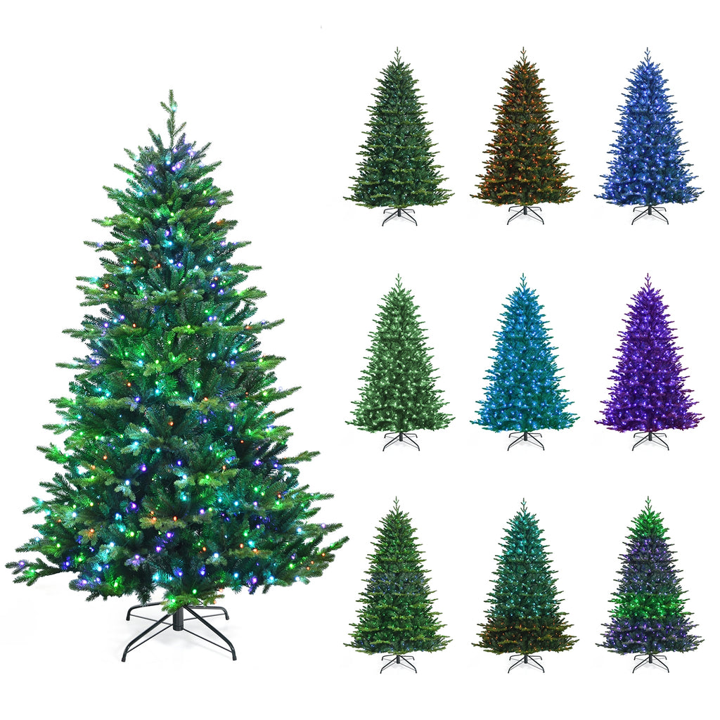 7 ft Pre-lit Artificial Christmas Tree with App-Controlled LED Lights