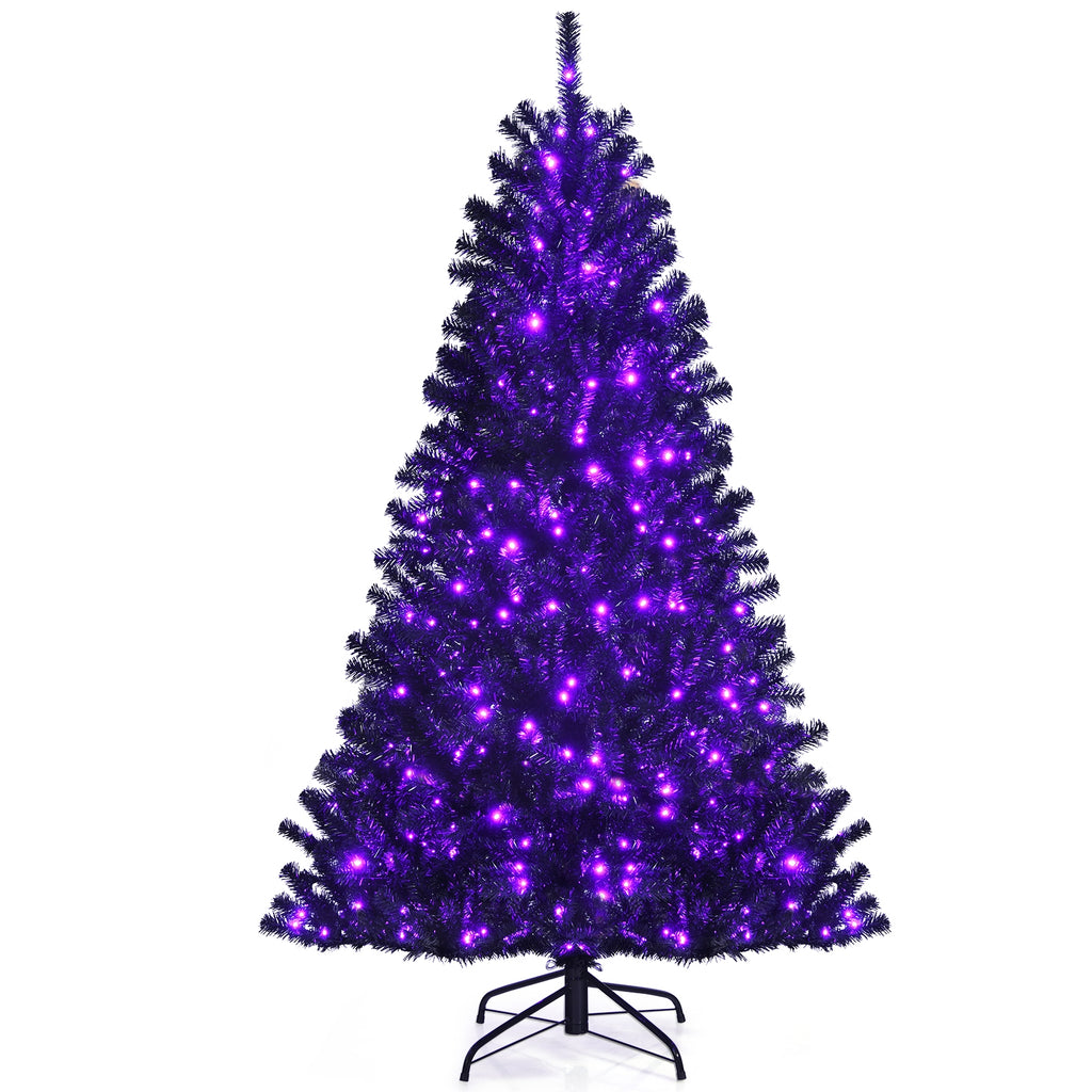 4.5 Feet Artificial Halloween Tree with 6 Lighting Modes & 5 Music Options - Black Leaves