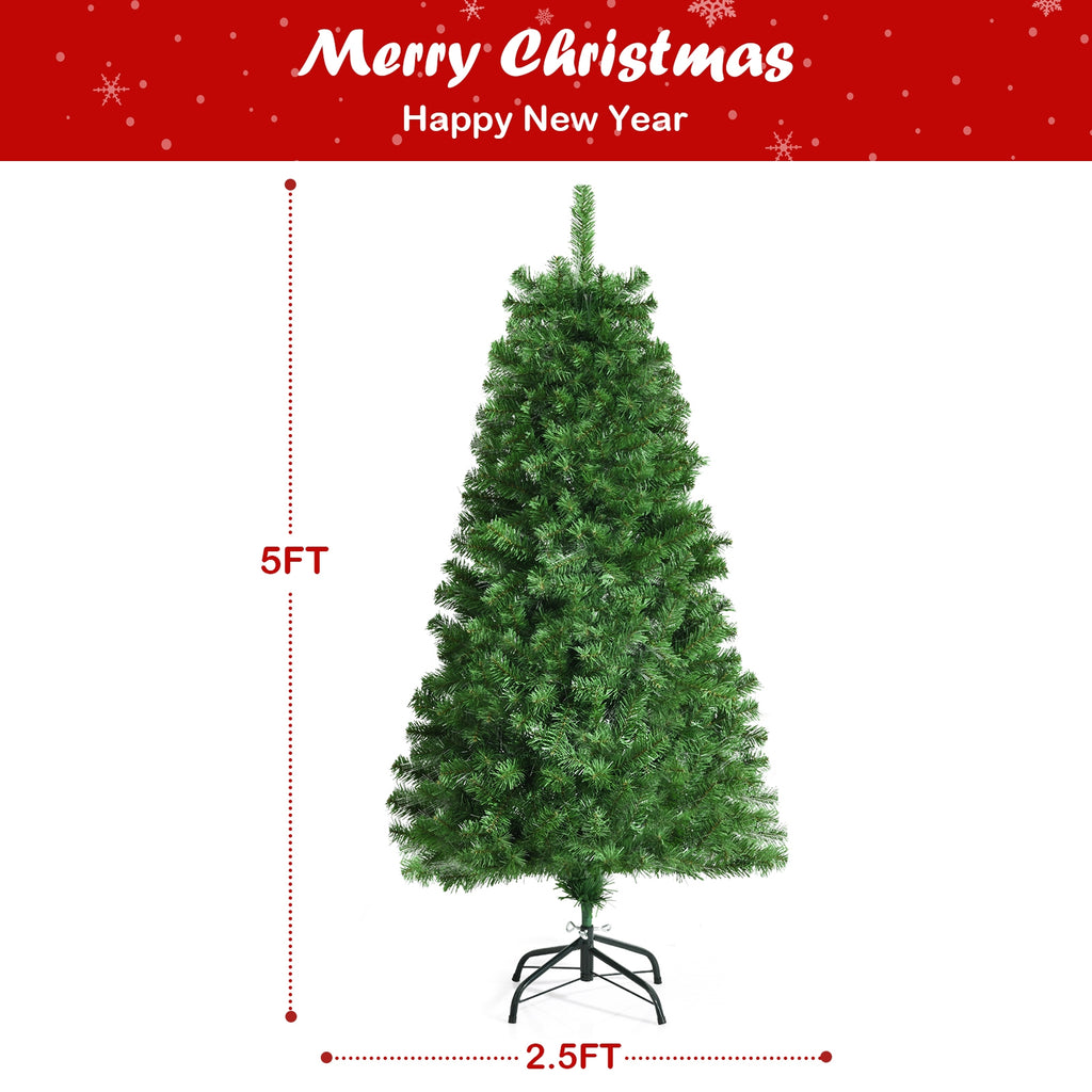 5 Ft Pre-Lit Multi-Colored Fiber Optic Artificial Christmas Tree - Costway