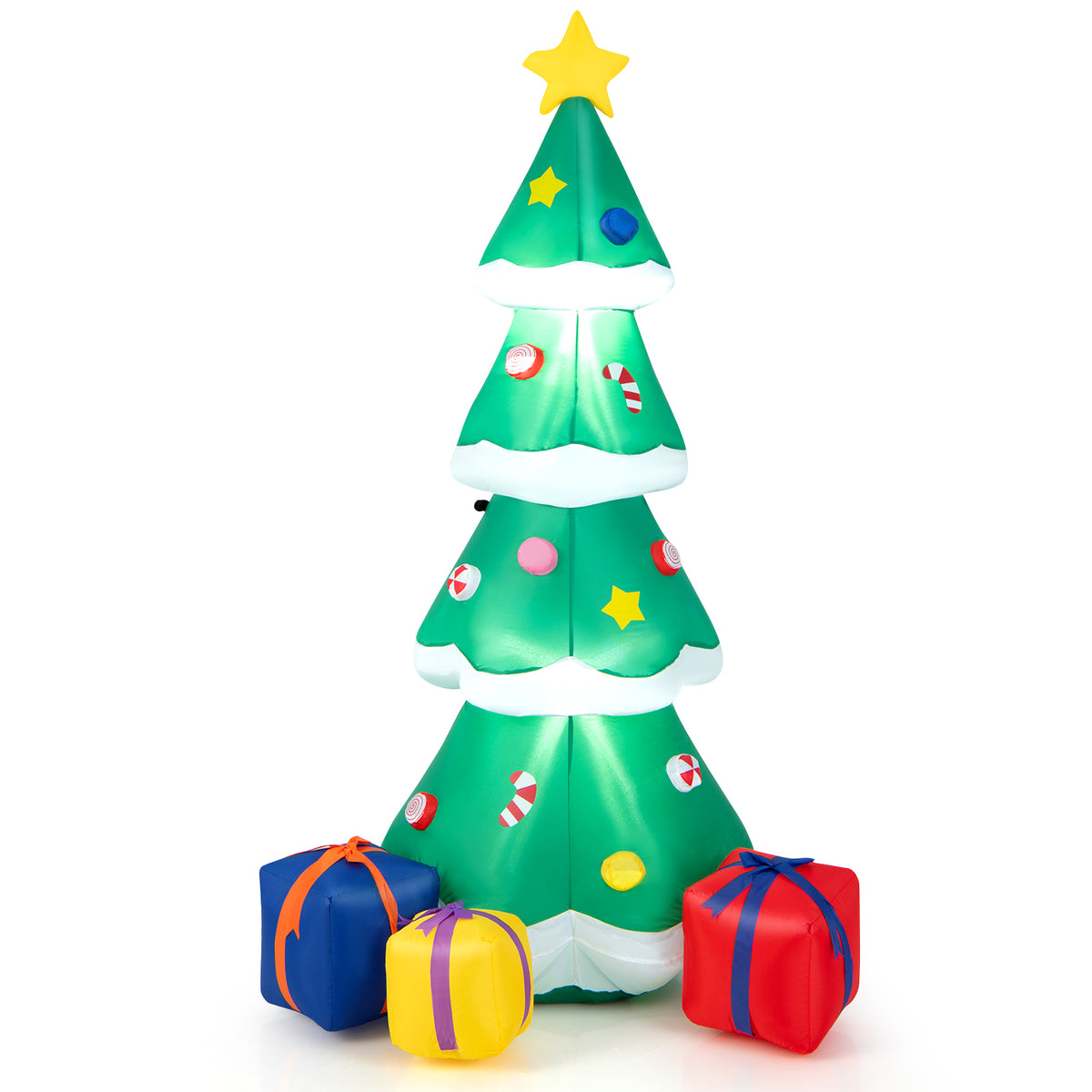 Inflatable Christmas Tree with LED Lights & Gift Boxes - 6ft Outdoor Indoor Decor