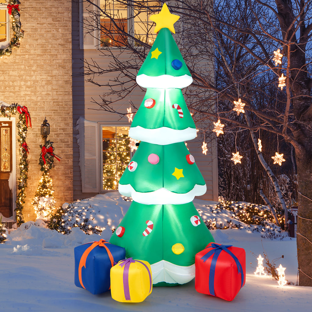 Inflatable Christmas Tree with LED Lights & Gift Boxes - 6ft Outdoor Indoor Decor
