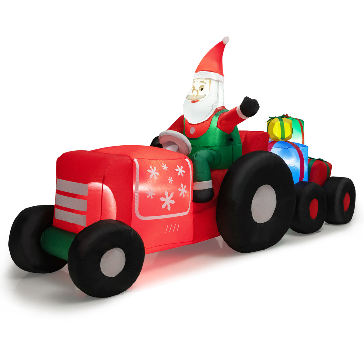 9Ft Christmas Inflatable Santa Driving Car with Gifts - Outdoor Holiday Decor