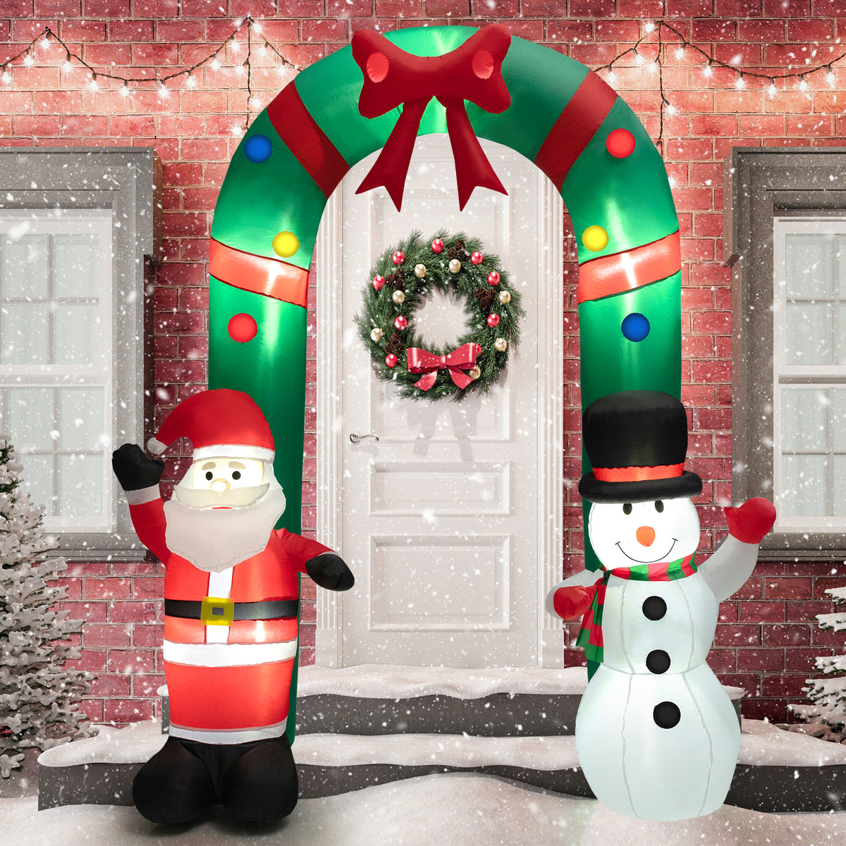 Christmas Inflatable Archway with Santa Claus & Snowman - B Style 8 Feet