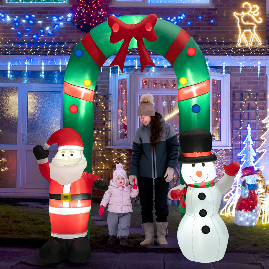 Christmas Inflatable Archway with Santa Claus & Snowman - B Style 8 Feet