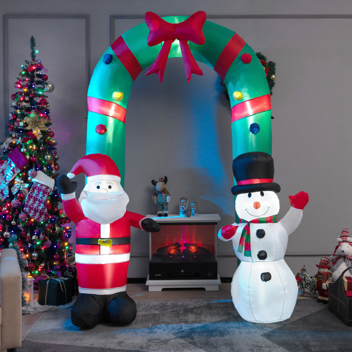 Christmas Inflatable Archway with Santa Claus & Snowman - B Style 8 Feet