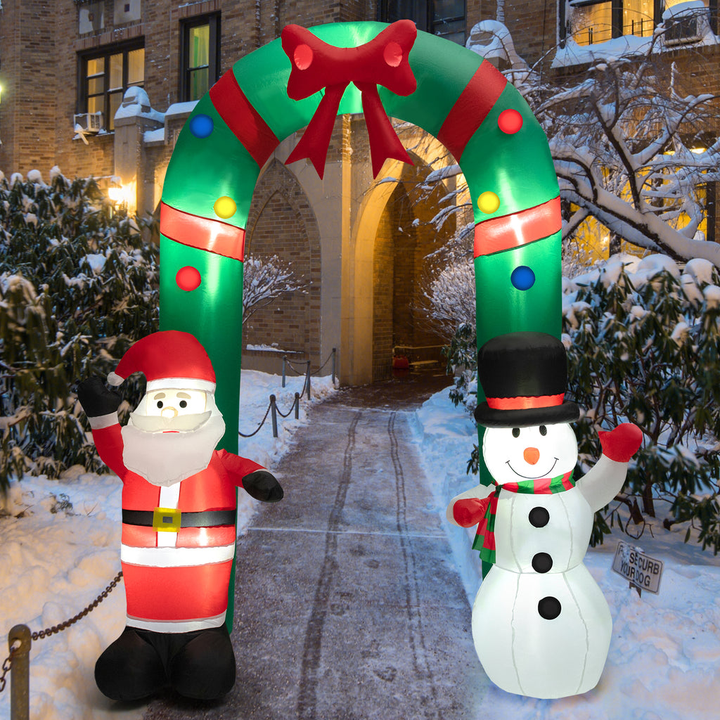 Christmas Inflatable Archway with Santa Claus & Snowman - B Style 8 Feet