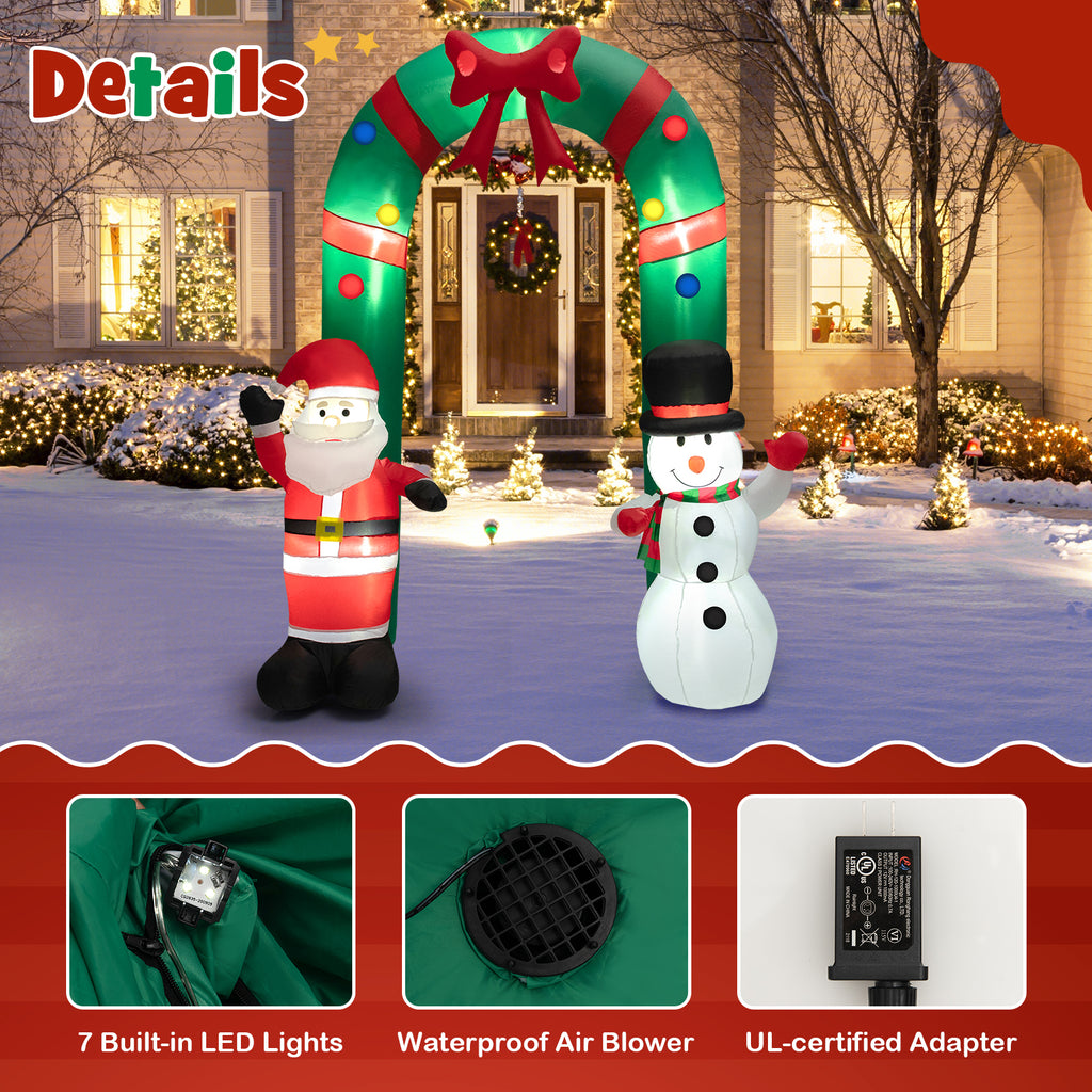 Christmas Inflatable Archway with Santa Claus & Snowman - B Style 8 Feet
