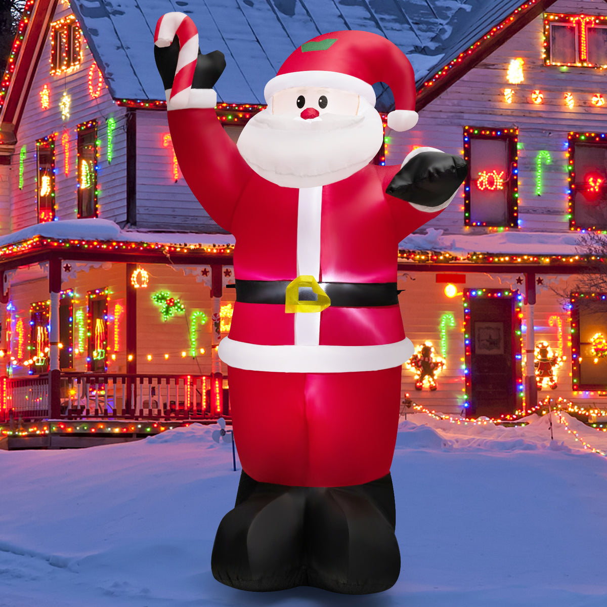 Inflatable Santa Claus Decoration with Waving Style - 8ft Outdoor Xmas Yard Decor
